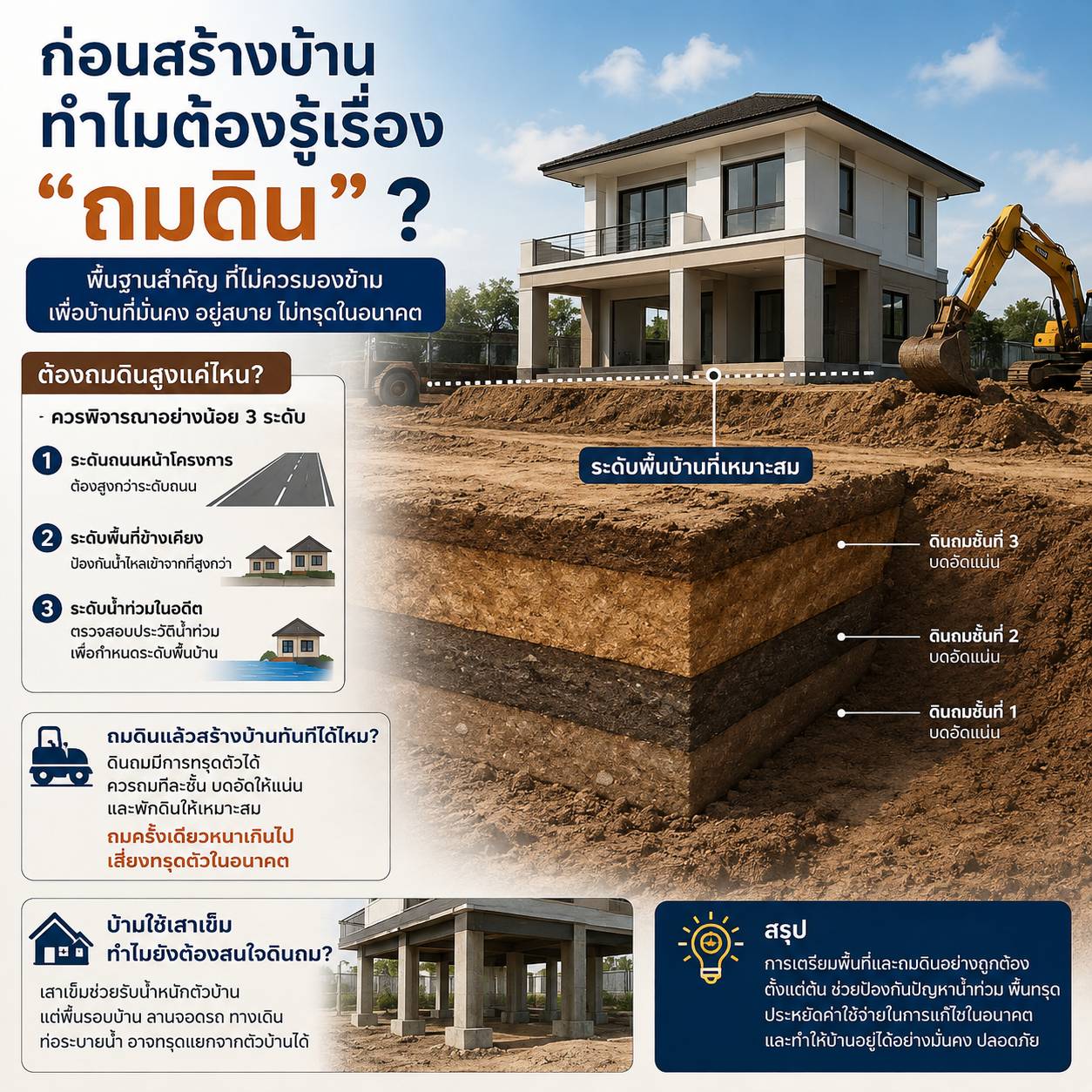 ก่อนสร้างบ้าน ทำไมต้องรู้เรื่อง “ถมดิน” ?