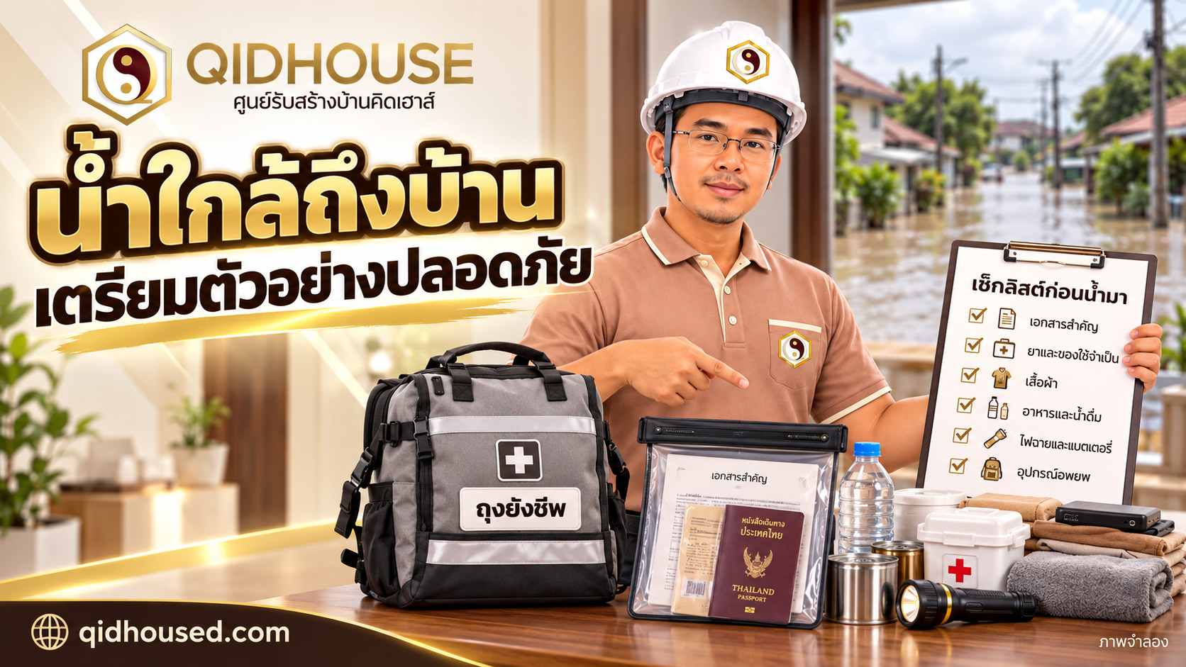 น้ำท่วมใกล้ถึงบ้าน ต้องเตรียมอะไร? เช็กลิสต์ก่อนน้ำเข้าอย่างปลอดภัย